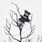 4ft. Pre-Lit Artificial Halloween Black Spooky Twig Tree with Bats and 120 Orange & Purple LED Lights